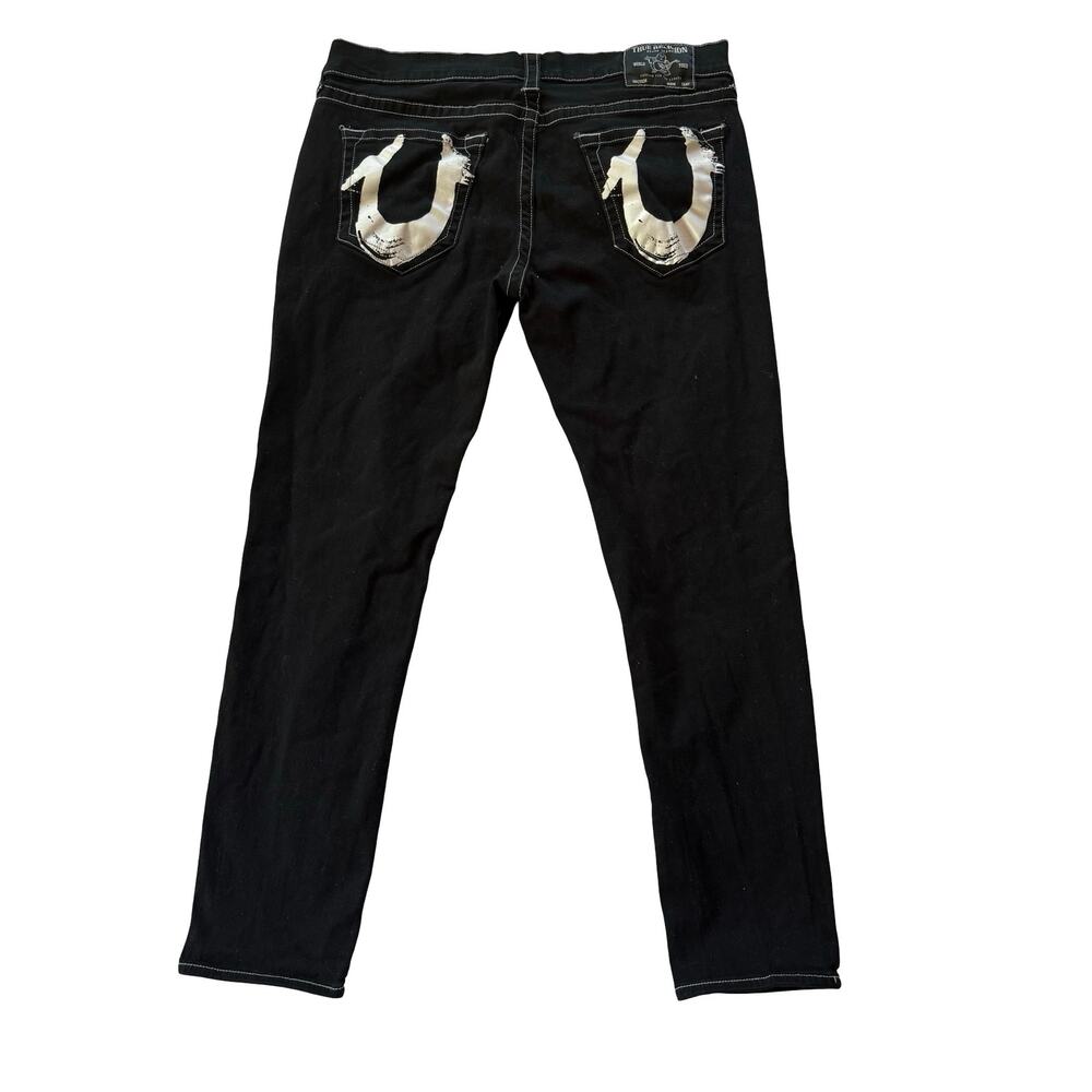 True Religion Men's Black Rocco Relaxed Skinny Jeans Size 38 - Picture 3 of 9